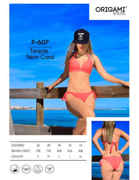 Tenerife Neon Coral P-607 Origami plavky