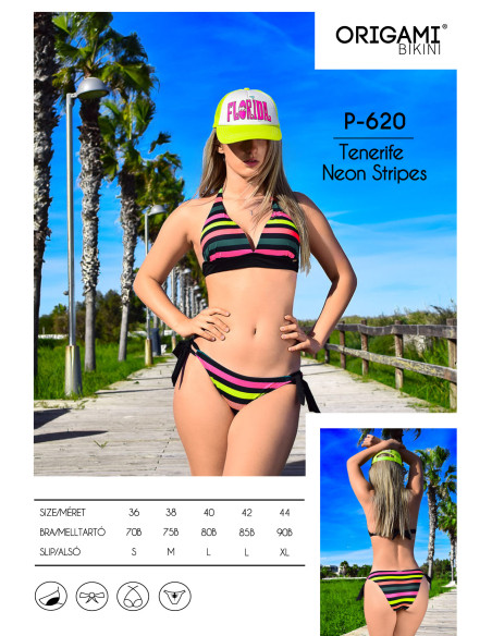 Tenerife Neon Stripes P-620 Origami plavky