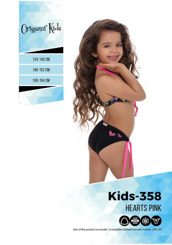 Hearts Pink Kids-358 Origami plavky 2