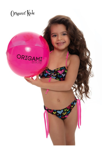 Hearts Pink Kids-358 Origami plavky